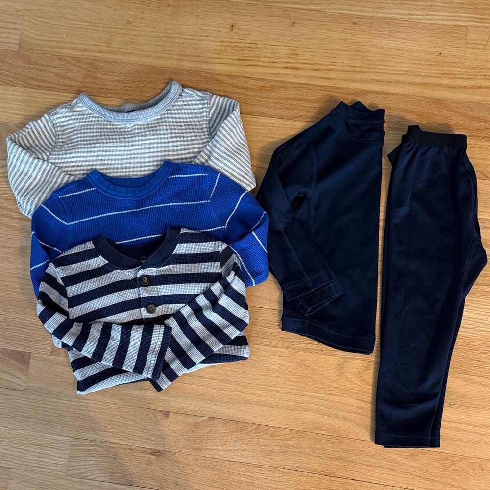 Kids Thermal Base Layer Warm Winter Ski Bundle, 5 pcs, size: 2T